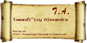 Tomanóczy Alexandra névjegykártya