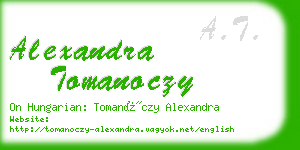 alexandra tomanoczy business card